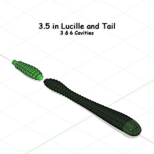3.5 Lucille - 6 Cavity Mold with Tails.