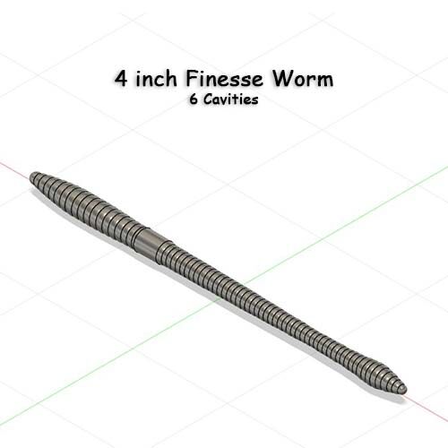 4 in Finesse Worm - 6 Cavity Mold.