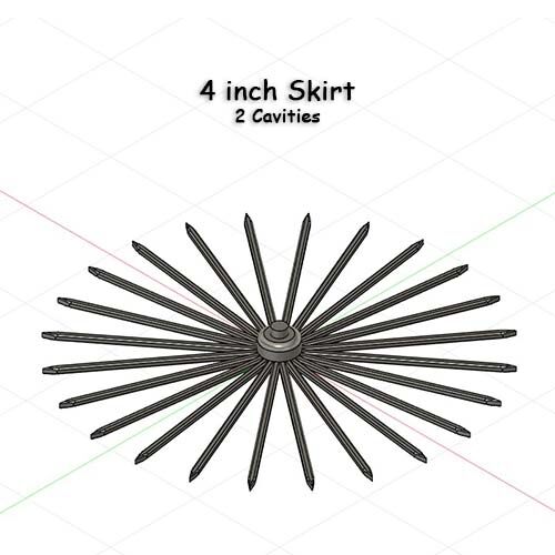 4 in Skirt Mold - 2 Cavities