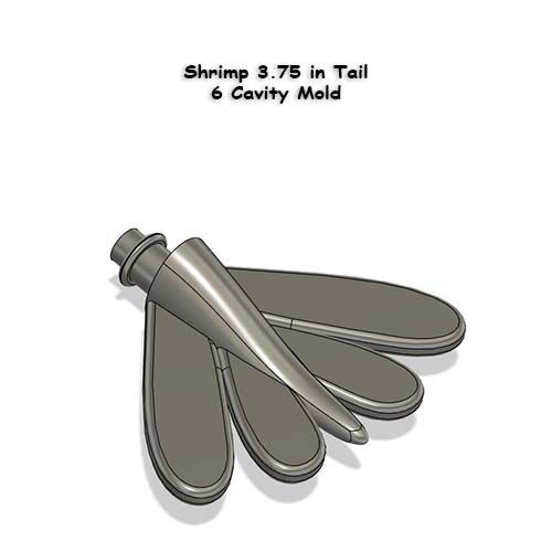 Shrimp 3.75 in Tail - 6 Cavity Mold