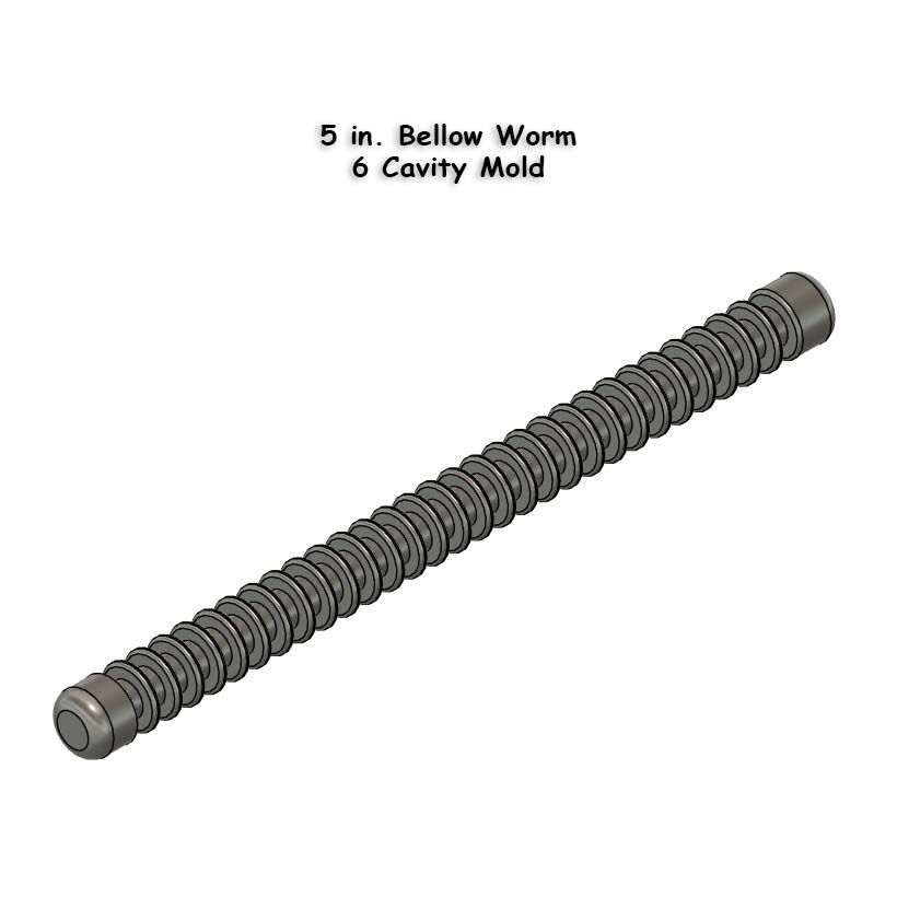 Bellow Worm 5in - 6 Cavities