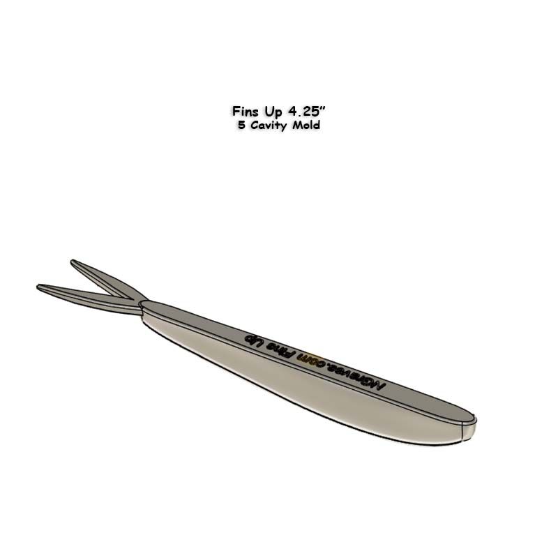 Fins Up Mold with 5 Cavities