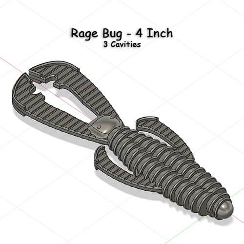 4 in Rage Bug - 3 Cavity Mold