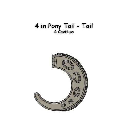 4 in Pony Tail Tails Mold - 4 Cavities