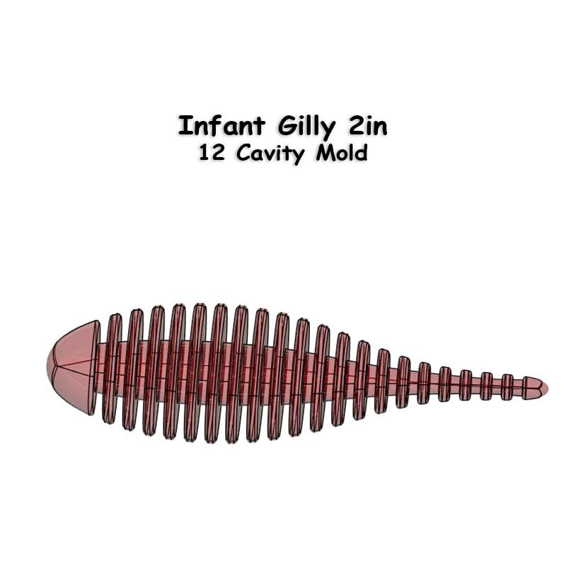 アシモクラフツ mikadzuki_abk inavance MOLDS Infant Gilly 2 inch - 12 Cavity Mold - NGraves Bait Molds NGraves